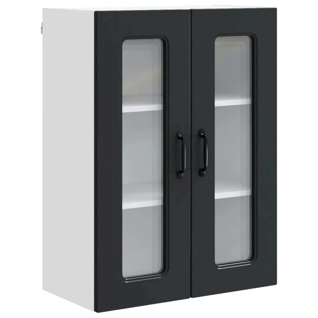 Mobile da cucina rettangolare con ampio spazio contenitivo 60 x 31 x 80 cm in legno composito nero 02_0053764