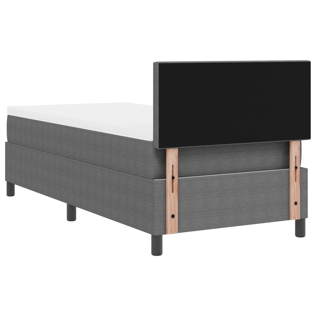 Letto con rete a doghe con materasso grigio chiaro 80x200 cm tessuto a coste