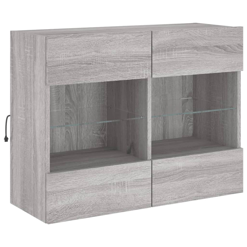 Mobile TV multimediale mensola TV credenza mobile TV parete attrezzata per sala da pranzo soggiorno camera da letto con luci LED Sonoma 78,5 x 30 x 60,5 cm grigio 02_0028056