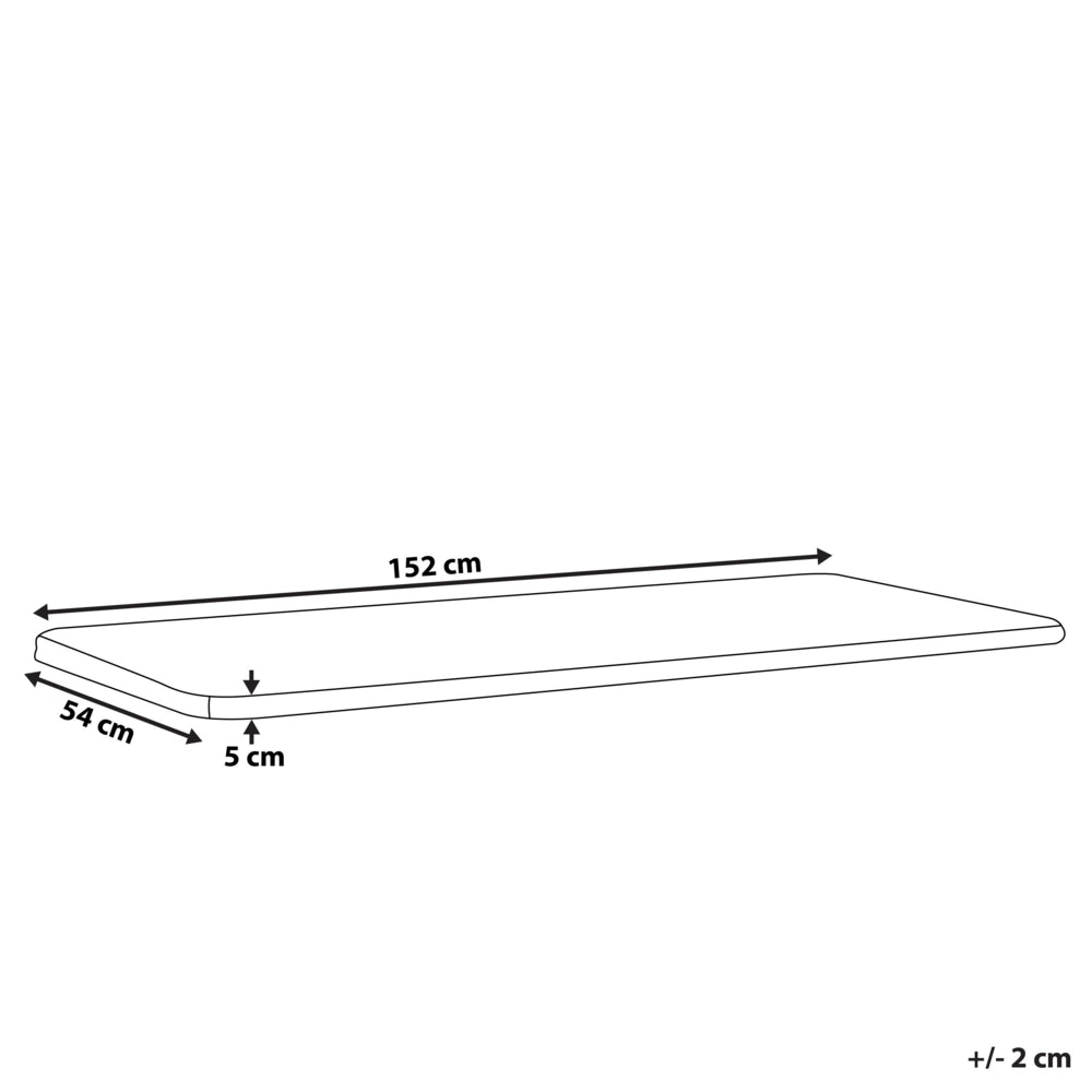 Cuscino per panca da Giardino in Poliestere bianco 160 cm resistente all'acqua 152 x 54 cm Giardino