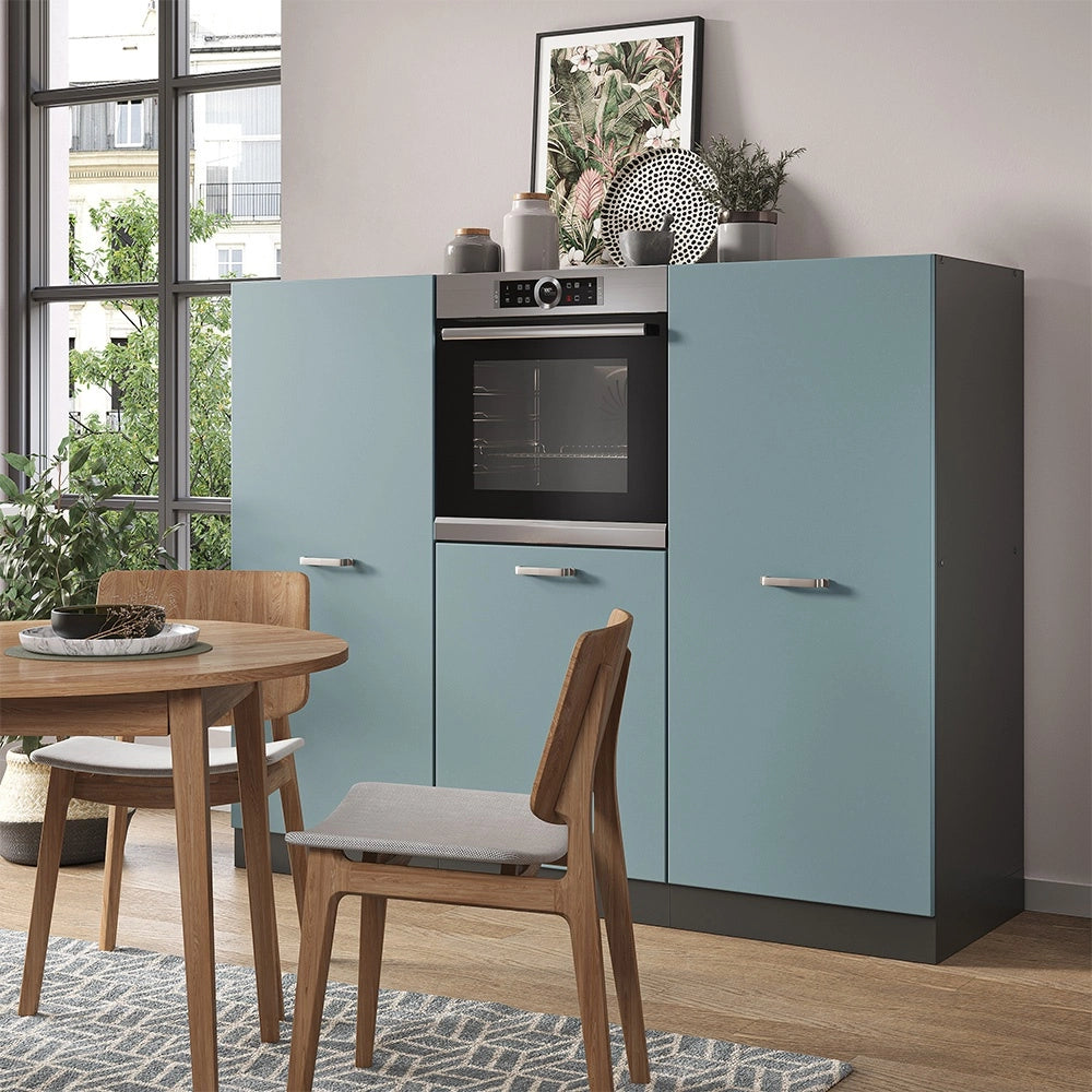 Cucine componibili piccole R-Line Grigio-blu/Antracite 180 cm senza piano di lavoro Vicco