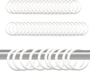 48 pezzi di anelli per tende, cernette per tende a forma di C, anelli bianchi per maniglie di tenda, adatto per docce, porte e salotto
