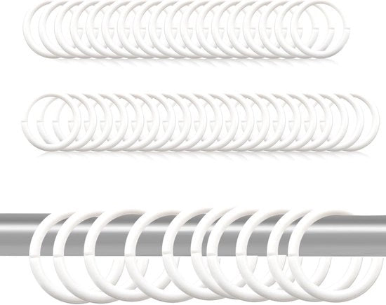 48 pezzi di anelli per tende, cernette per tende a forma di C, anelli bianchi per maniglie di tenda, adatto per docce, porte e salotto