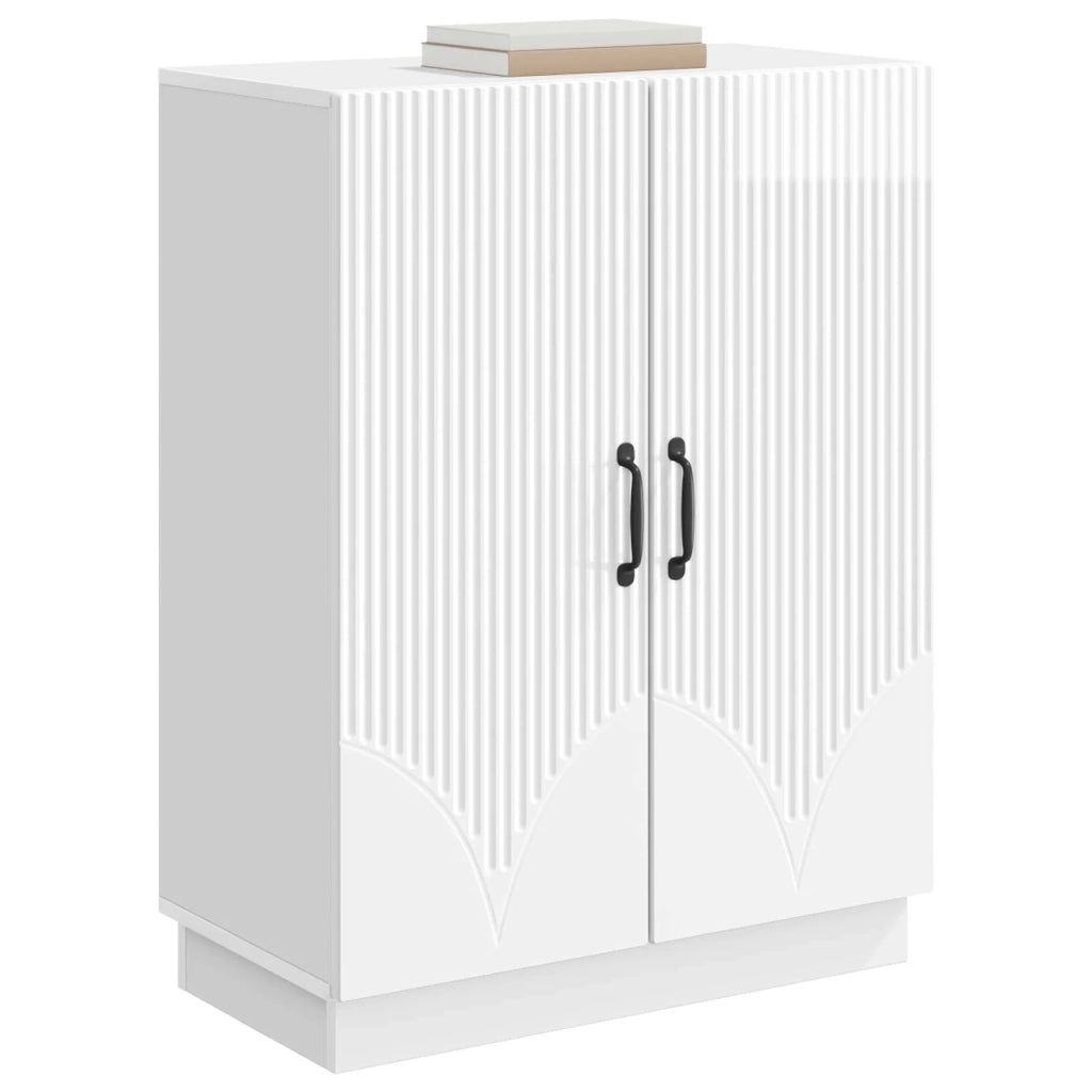 Credenza Bianco Lucido 66 x 34,5 x 87 cm Legno ingegnerizzato
