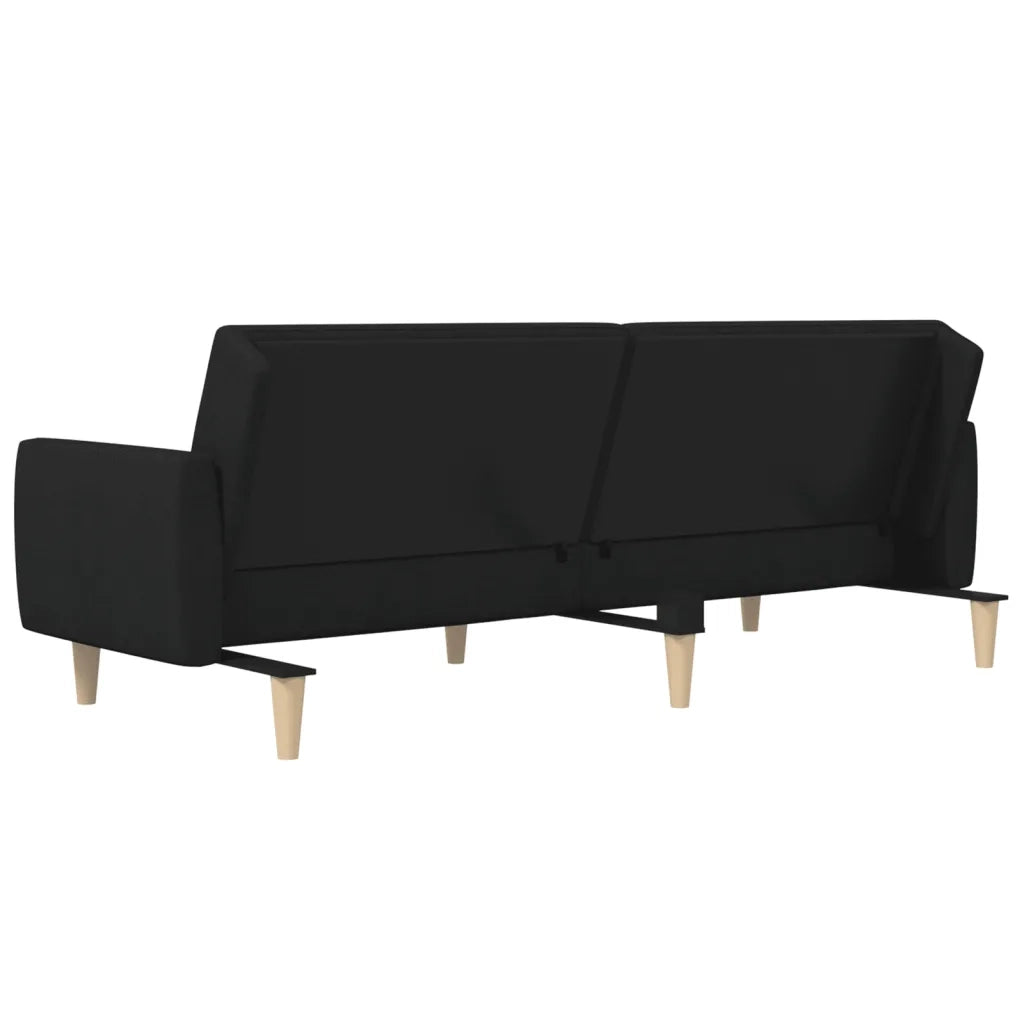 Divano Letto a 2 Posti Nero in Tessuto 375786