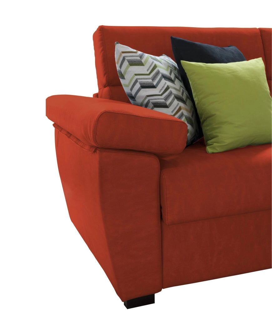 Fisciano, Divano Letto 2 Posti Sfoderabile Made in Italy, 205x95 cm Arancione