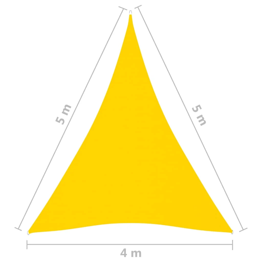 Vela ombreggiante triangolare in tessuto Oxford 4 x 5 x 5 m giallo 02_0009891