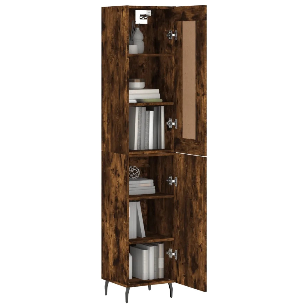 Credenza-Buffet-Armadio da cucina Rovere Fumo 34,5x34x180 cm in Legno Multistrato 111859