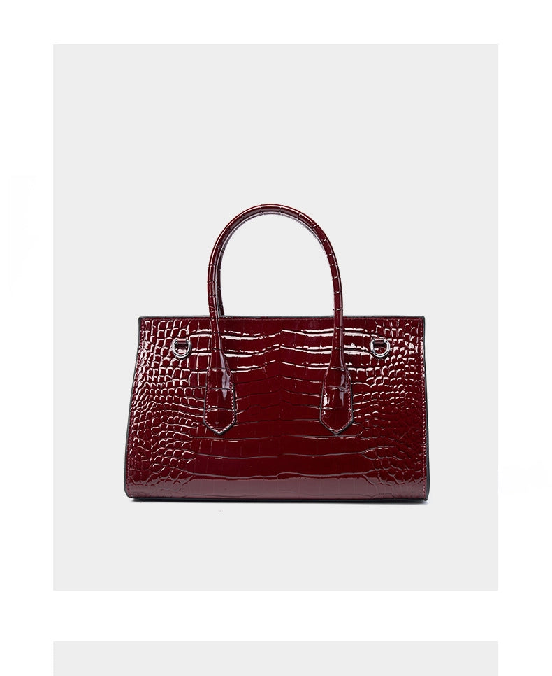 Borsa a tracolla da donna in vera pelle, colore rosso