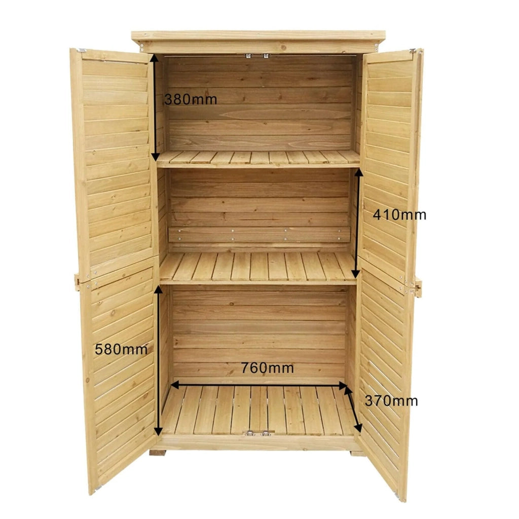 Armadio da giardino con ante a doghe 160 cm legno di abete rosso tetto in bitume 16_0002170