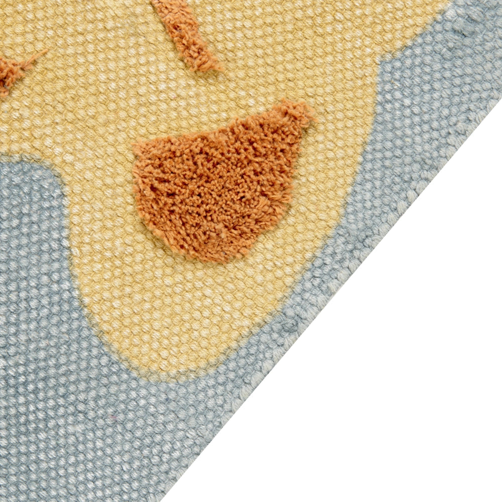 Tappeto per la cameretta dei bambini con stampa leopardata 80 x 150 cm Giallo e grigio