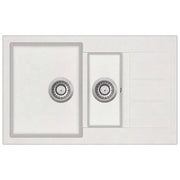 Lavabo cucina doppio lavello 80 x 50 cm granito bianco 02_0002344