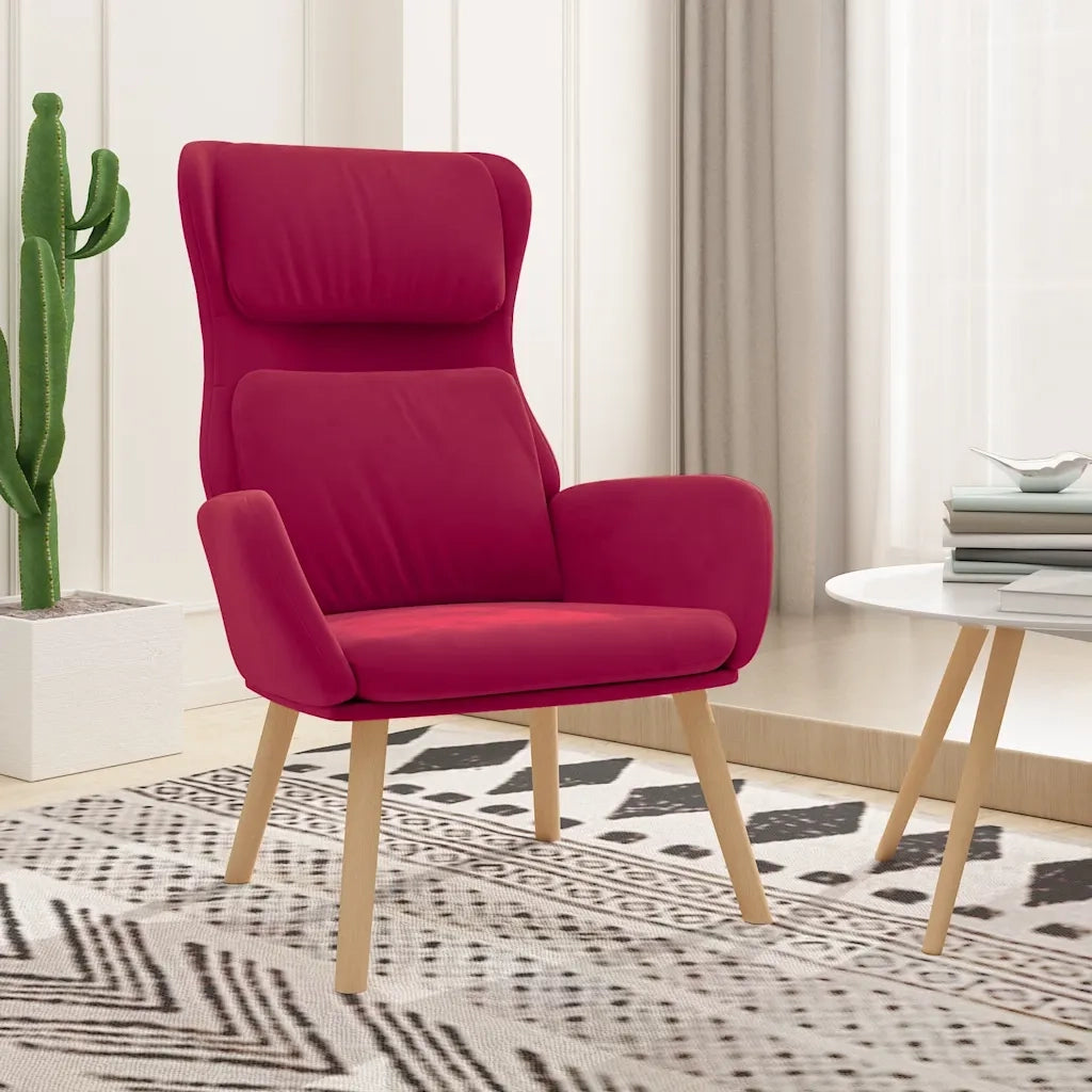 Poltrona Relax Rosso Vino in Velluto 341356
