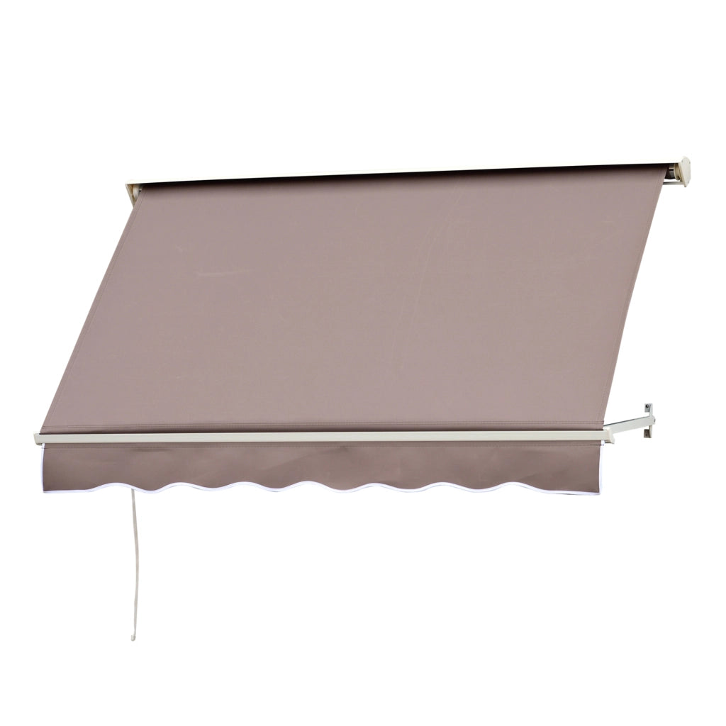 Easycomfort Tenda da Sole a Caduta con Rullo Avvolgibile e Angolazione Regolabile 0-120°, 180×70cm, Marrone