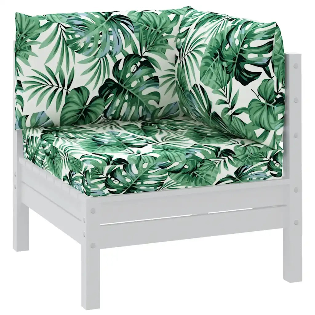 Cuscini per Pallet 3 pz Motivo a Foglie in Tessuto Oxford 379161