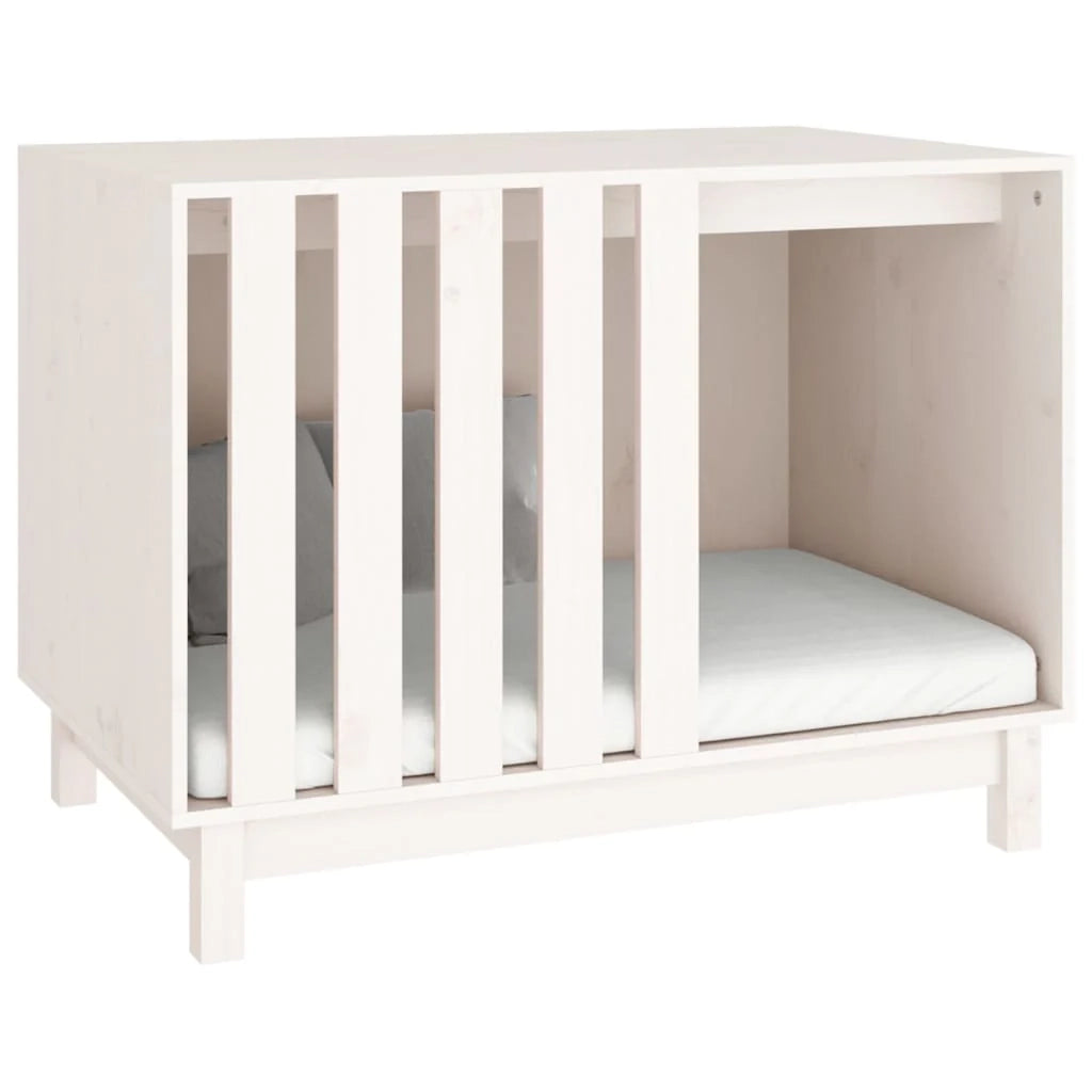 Cuccia per cani 90 x 60 x 67 cm in legno massello di pino bianco 02_0043459