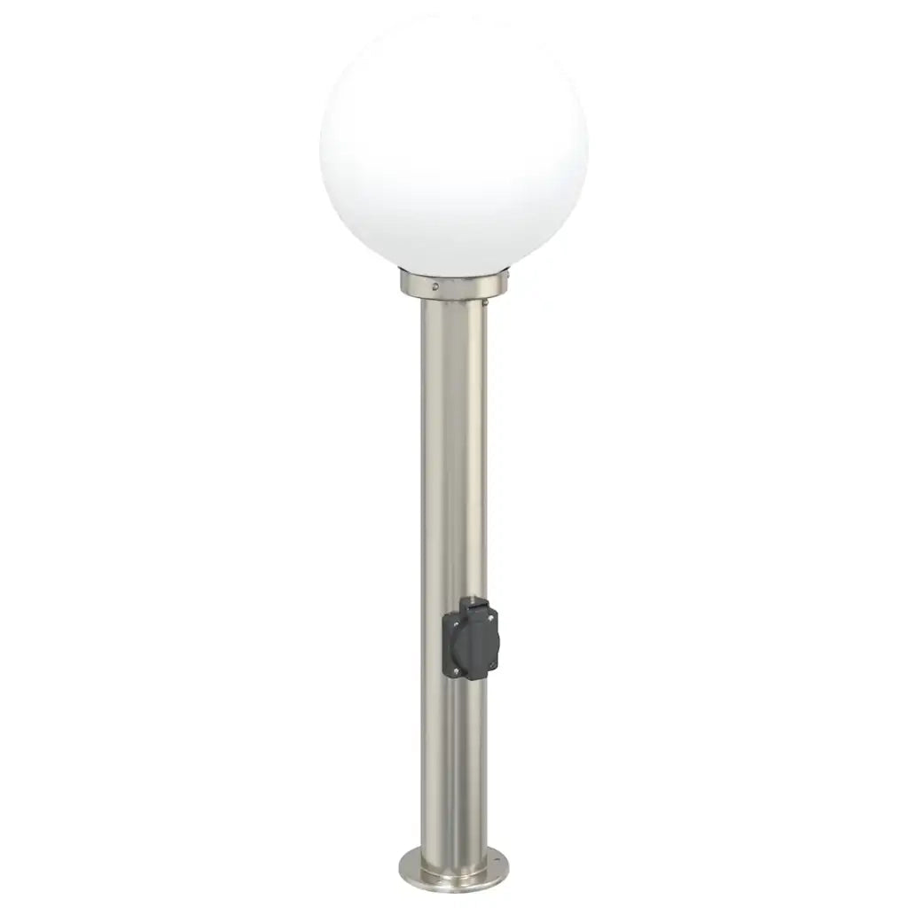 Lampioni a colonnina con presa elettrica 3 pz 80 cm Acciaio Inox IP44 4006104