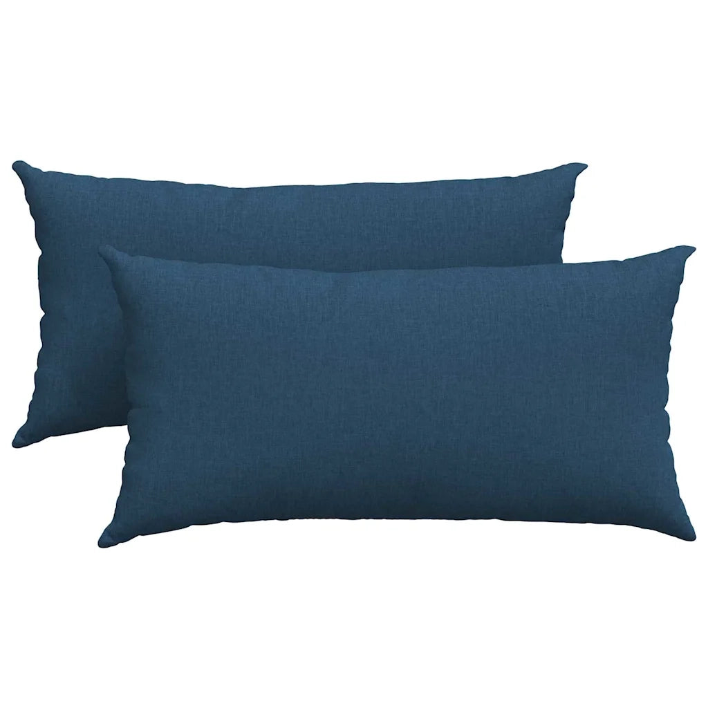 Cuscini da Divano 2 pz-Set di 2 Cuscini per Sofa Blu 80 x 40 cm Tessuto