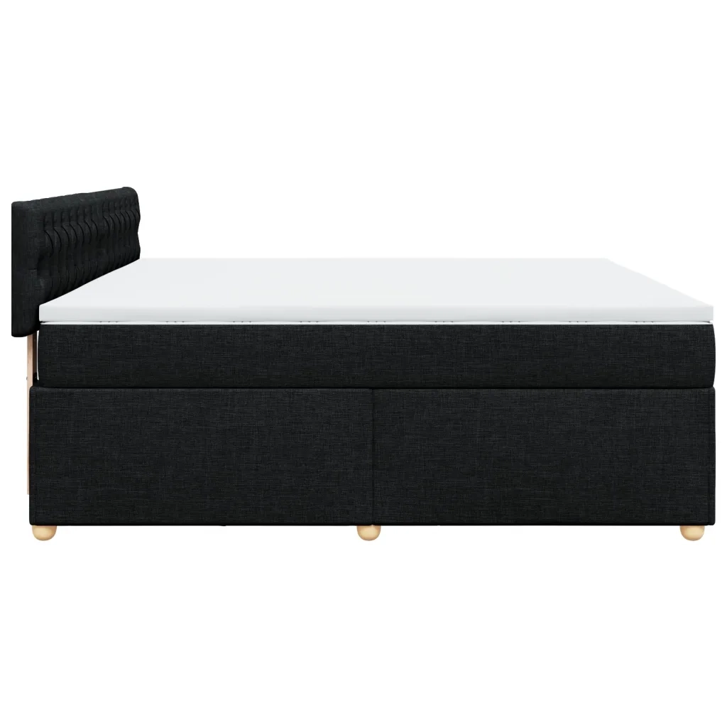 Giroletto a Molle con Materasso Nero 180x200 cm in Tessuto