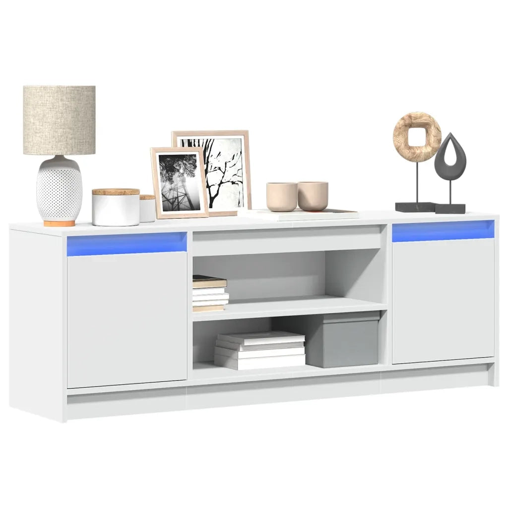Mobile Porta TV con LED-Mobile per TV-Credenza TV Bianco 139,5x34x50 cm in Truciolato