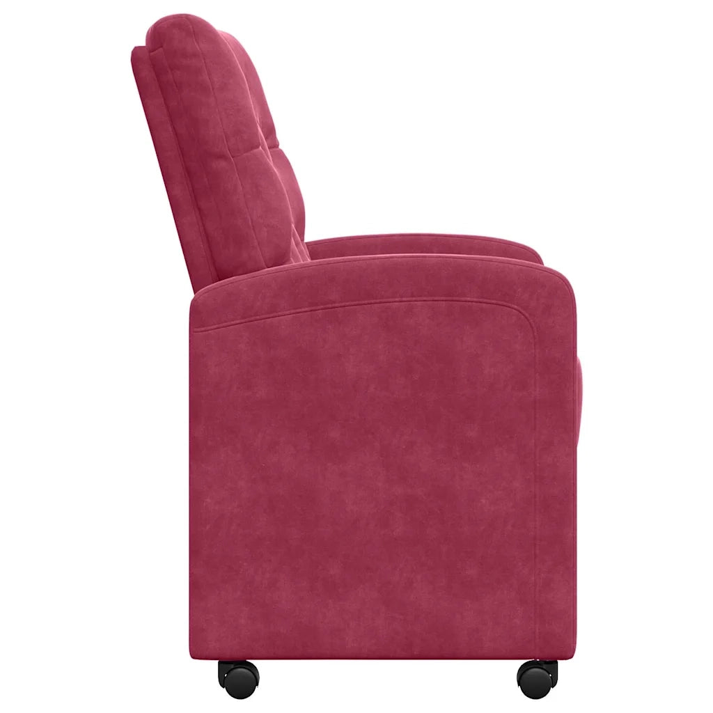 Sedie da Pranzo con Ruote 2 pz | Sedie da cucina Rosso vino 58 x 67 x 97 cm