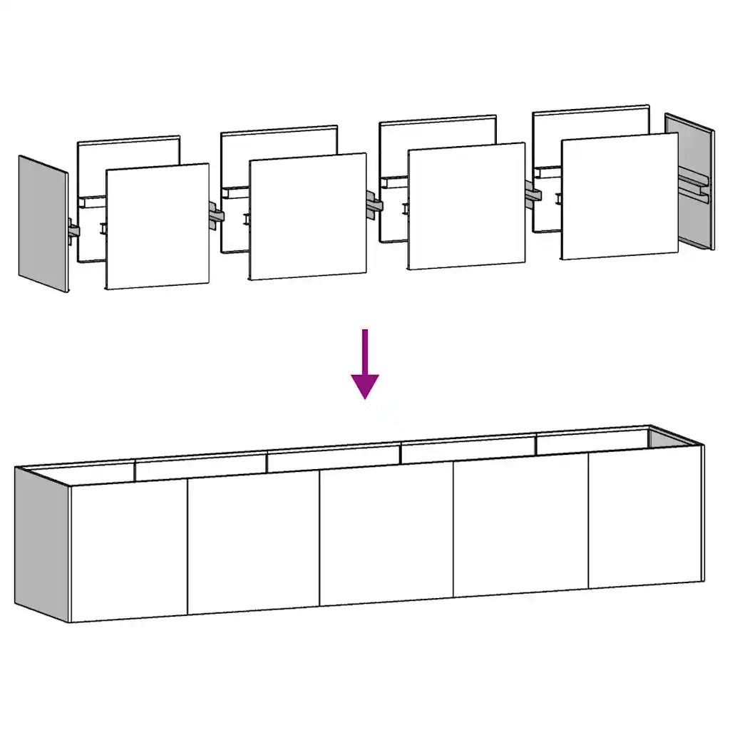 Fioriera 200x40x40 cm in Acciaio Inox 860686