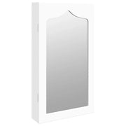 Mobiletto portagioie mobile contenitore organizer per camera da letto spogliatoio bagno con specchio a parete 37,5 x 10 x 67 cm bianco 02_0022837