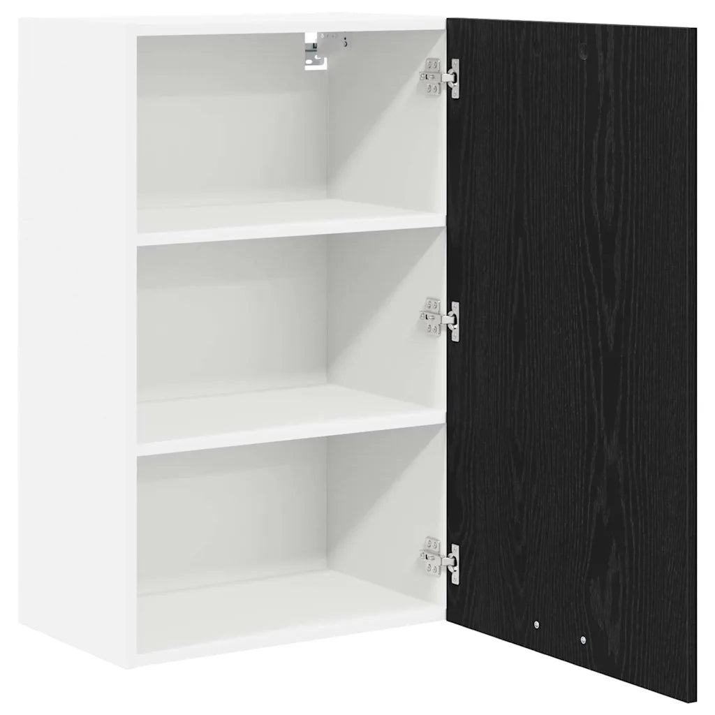 Armadio pensile con porta Rovere Nero e Bianco 50 x 31 x 80 cm 884267