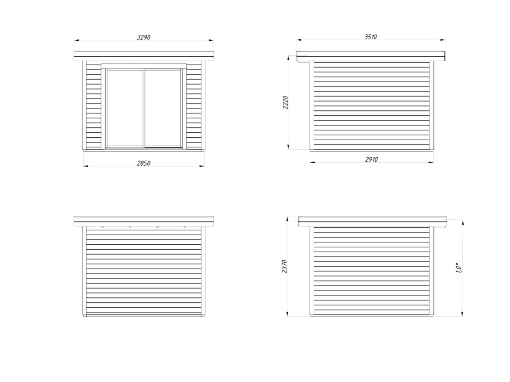 Casetta in legno non trattato Lydia A 285X291