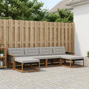 Set di divani da esterno 6 pz Naturale e Grigio Chiaro 3381595