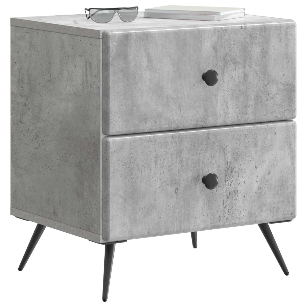 Armadio da Notte 2 pcs Grigio Cemento 43 x 34,5 x 47,5 cm 895452