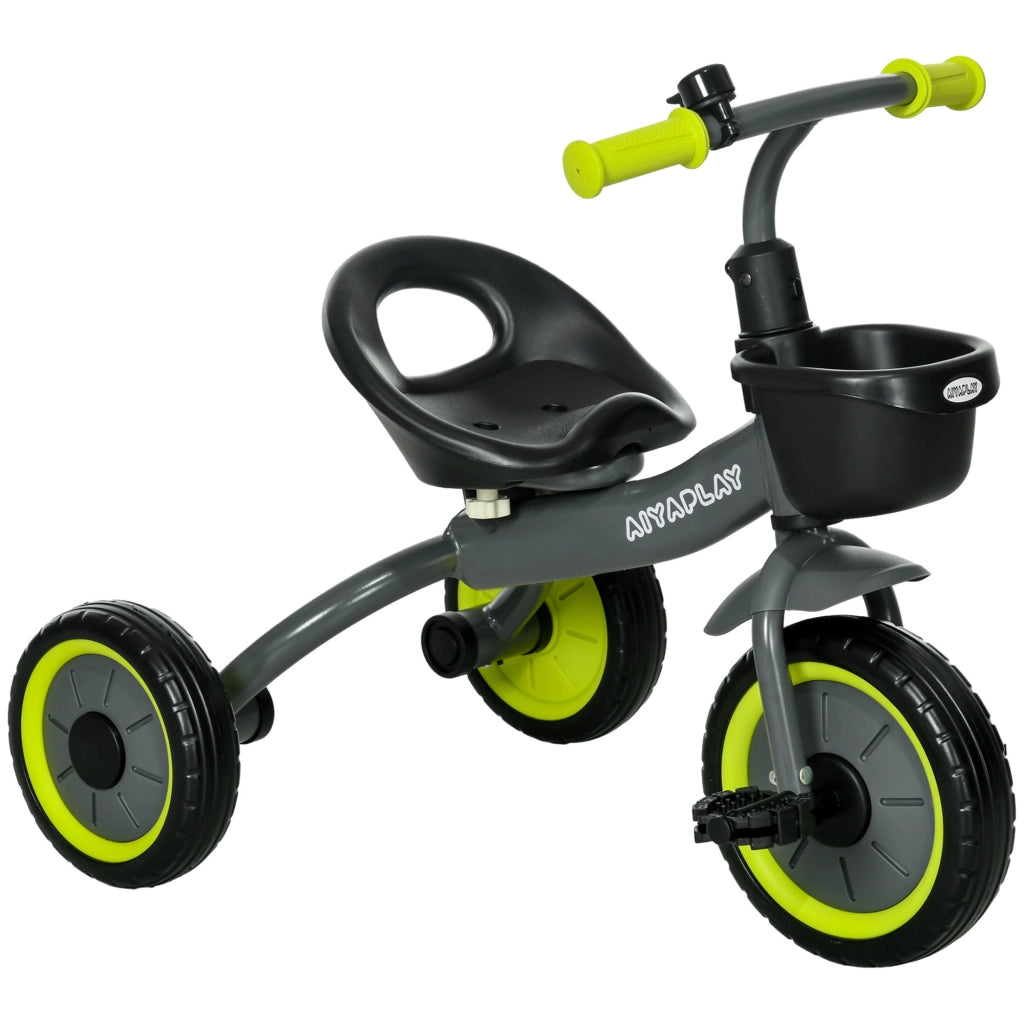 Triciclo per Bambini con Campanello e Seduta Regolabile ¨C zephmum ¨C Nero 70.5x50x58cm