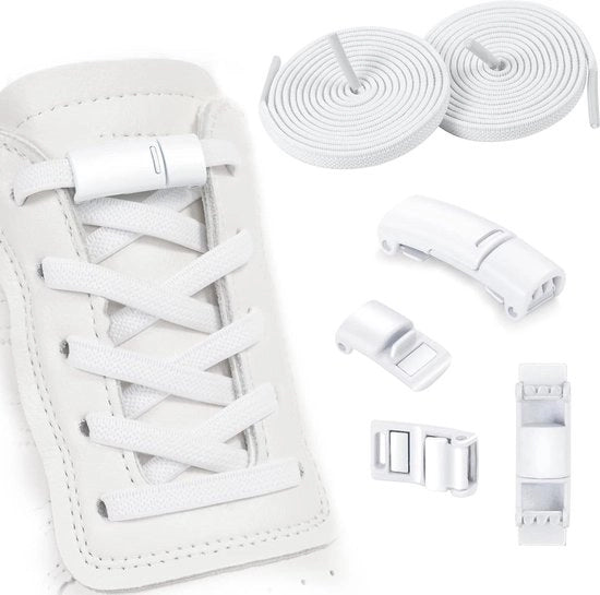 Set di cinture elastiche con chiusura magnetica in metallo - Kit da 2 - Per scarpe da sport e tempo libero.