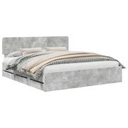 Letto matrimoniale | Letto per adulti | Struttura del letto con cassetto Grigio Cemento 180 x 200 cm