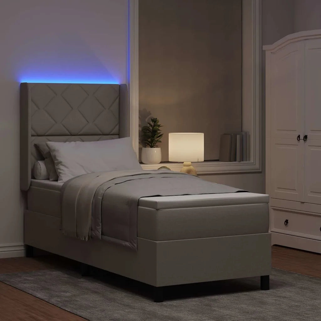 Letto a Sorgente LED con materasso Talpa 80 x 200 cm Tessuto