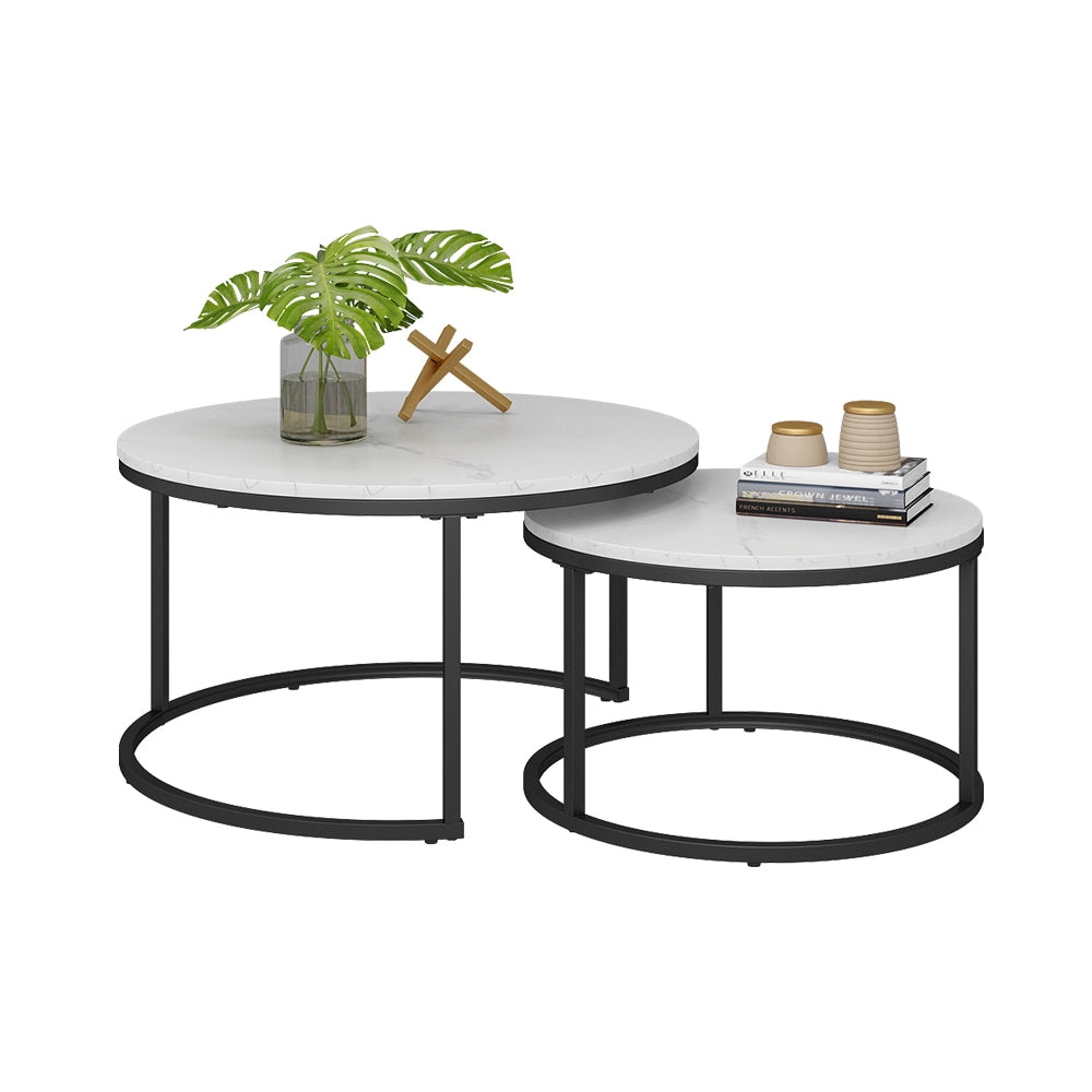 Vicco Tavolino da divano Bianco 77 x 40 cm 2 parti