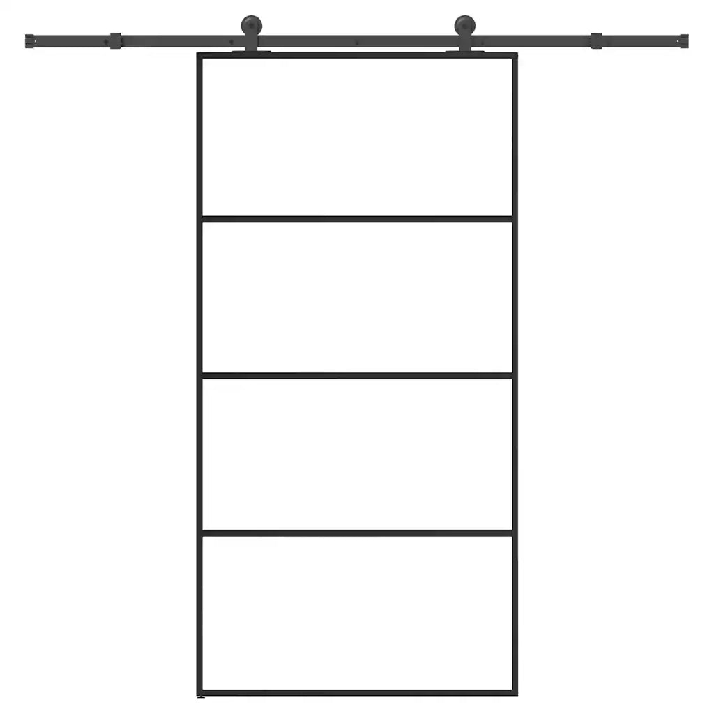 Porta Scorrevole con Ferramenta 102,5x205cm Vetro ESG Alluminio