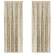 Tende in Velluto con tende 2 pz Crema 260 x 140 cm Velluto