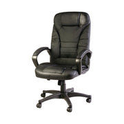Sedia da ufficio Luciana, Poltrona presidenziale con braccioli, Sedia ergonomica da ufficio, 70x65h103/114 cm, Nero