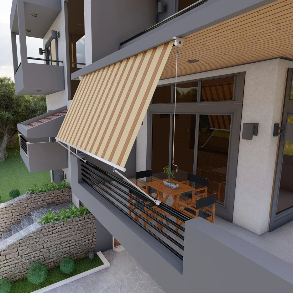Tenda da sole per balcone con bracci, impermeabile 300cm giallo arancio Golisa