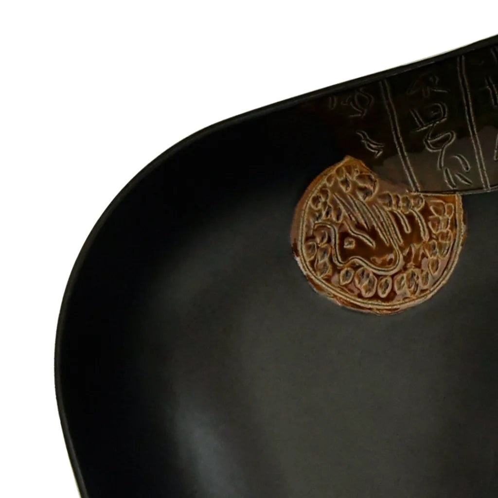 vidaXL Lavabo da Appoggio Nero Rettangolare 48x37,5x13,5 cm Ceramica