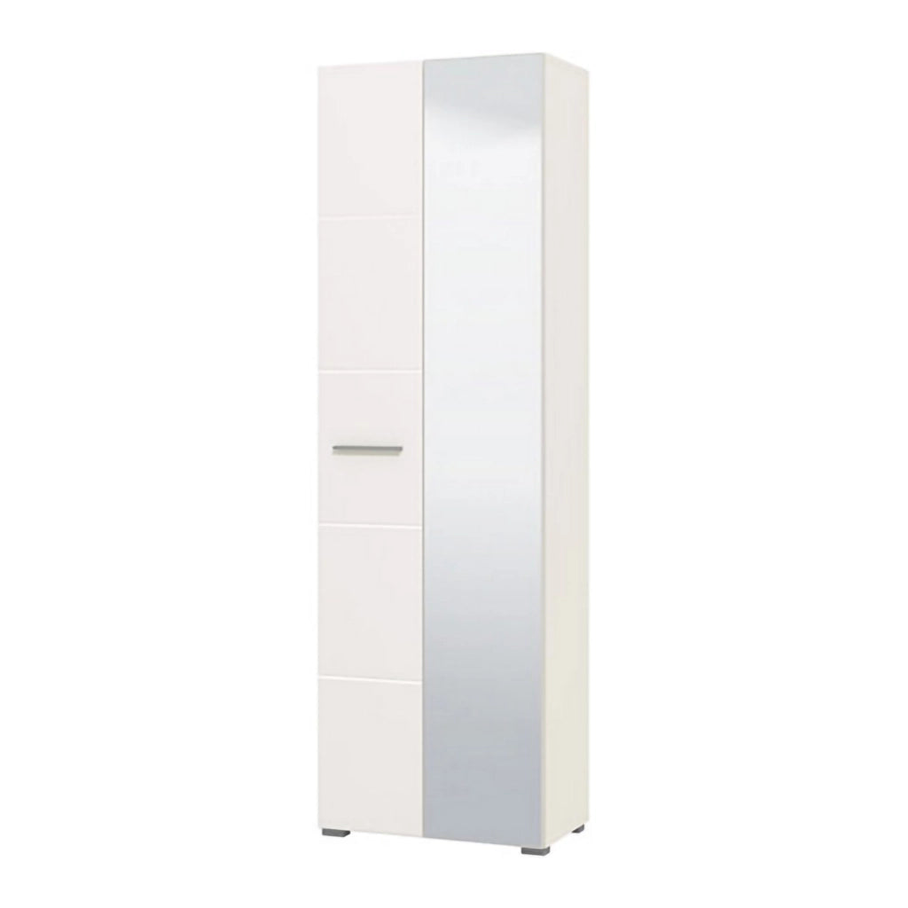 Armadio Camera da Letto Griante, Guardaroba 2 Ante Appendiabiti, 60x192.5h cm Bianco