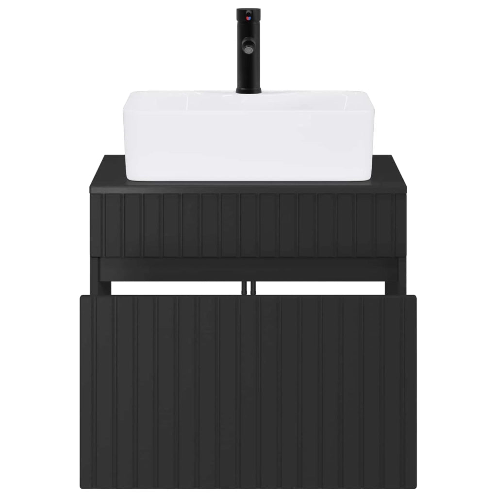Set di mobili per il bagno Nero Legno ingegnerizzato 3404291
