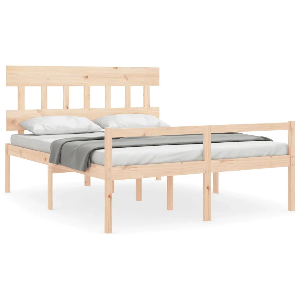 Letto per Anziani con Testiera 160x200 cm in Legno Massello 3195426