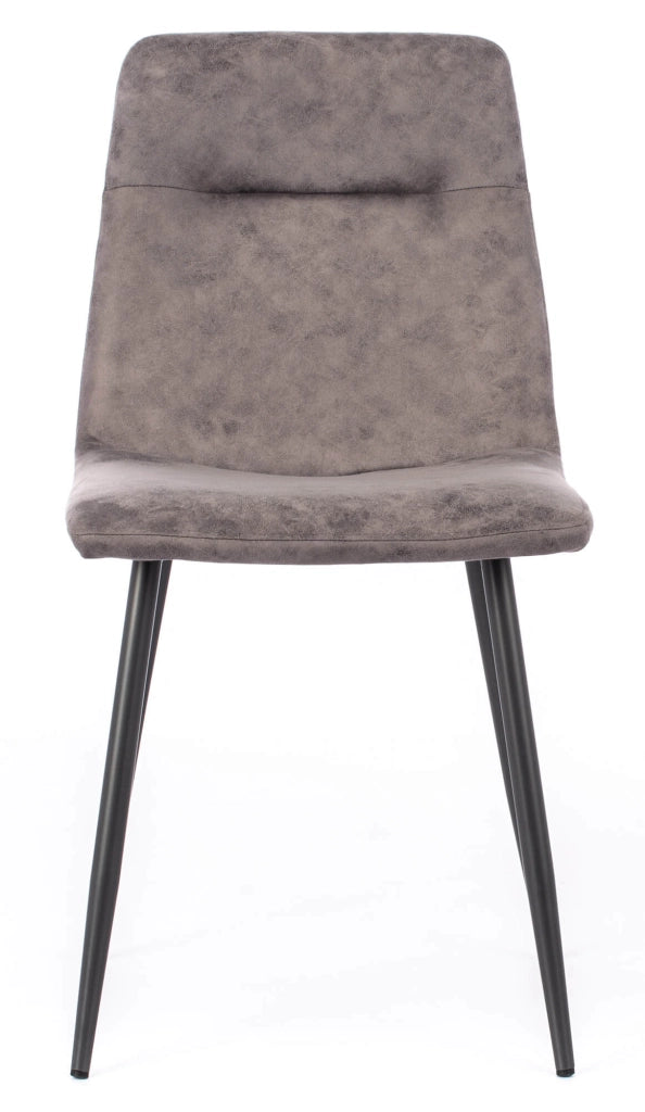 Set 4 Sedie Imbottite 49x48,5x88 cm in Similpelle Grigio Vintage