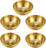Set di 5 scodelle in acciaio inossidabile per servizio di snack, sazoni e dips, adatti per sushi, ketchup e finger food