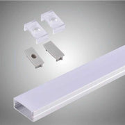 Trade Shop - Profilo In Alluminio 2 Mt Slim Con Copertura Opaca Per Strip Led Strisce Al-14 -