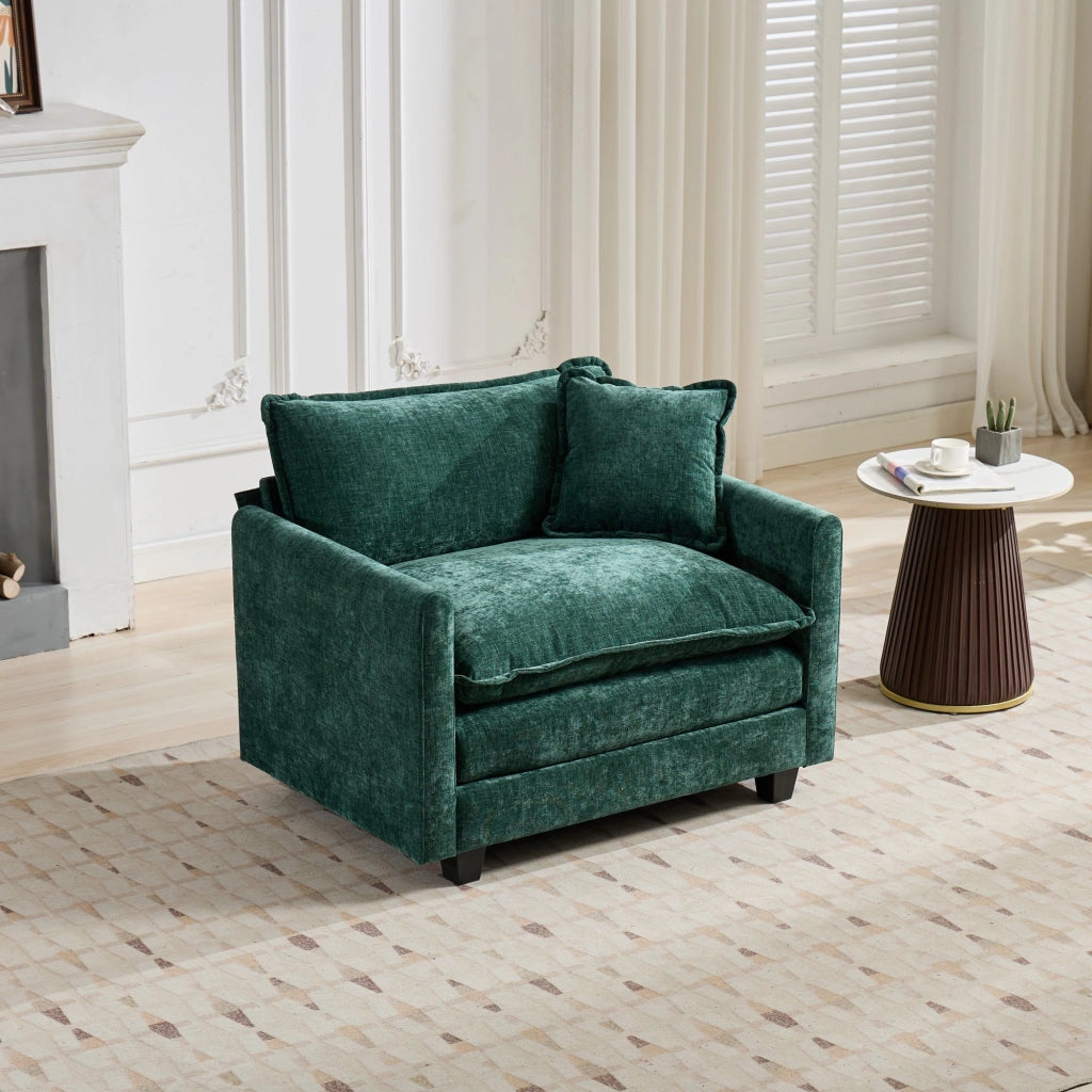 Divano 1 Posto in Tessuto Chenille ¨C Xylo ¨C Verde