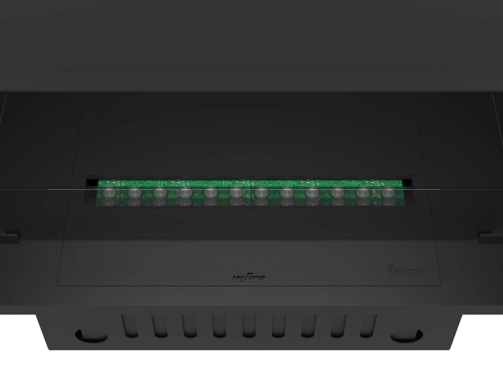 Camino a Vapore Elettrico da Incasso 80x45(64,8)x40 cm Invapo Inside con Ricarica Automatica e LED RGB Nero