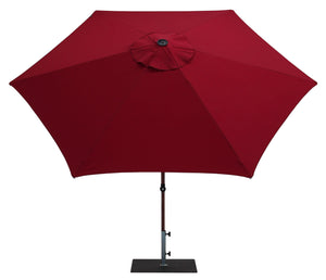 Ombrellone da Giardino Ø3 m Palo Ø38 mm in Alluminio Effetto Legno Tessuto Olefin Trend Wood Bordeaux